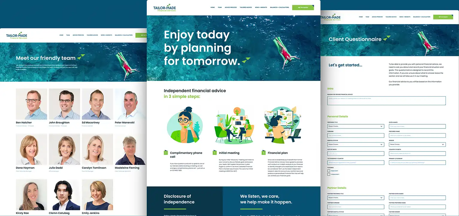 Tailor-Made Financial Services - a project by Ulladulla Web Design